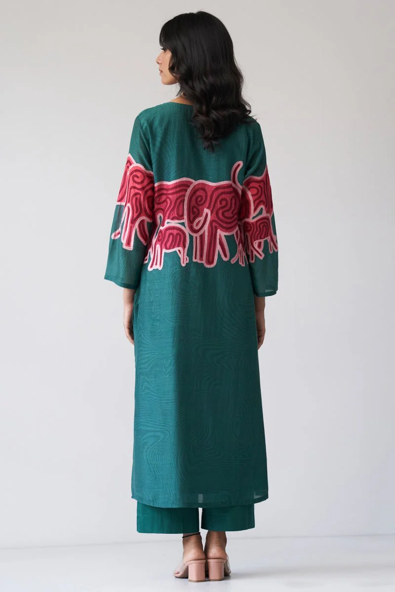 Alpine Green Bemberg Silk Co-ord Set - Image 4