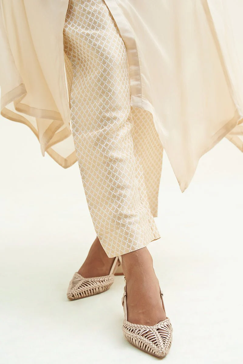 Angora Beige Silk Co-ord Set - Image 7