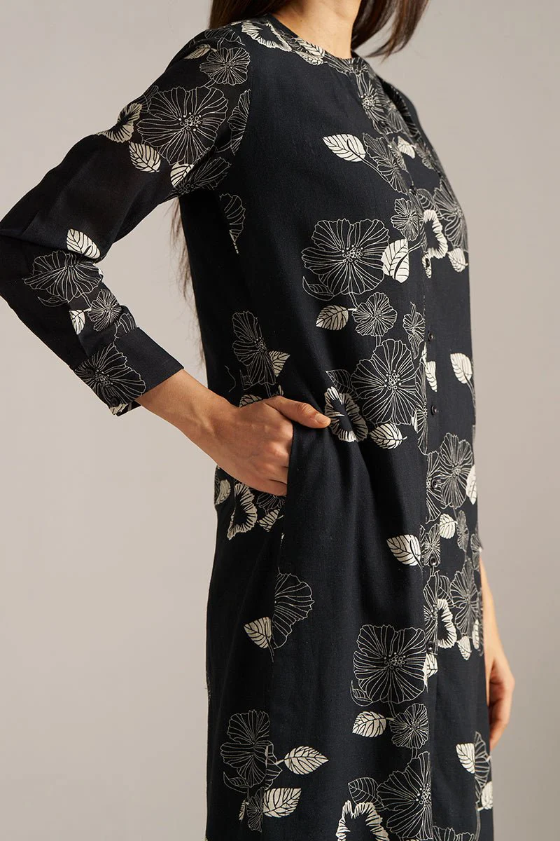 Black and White Linen Print Co-ord Set - Image 3