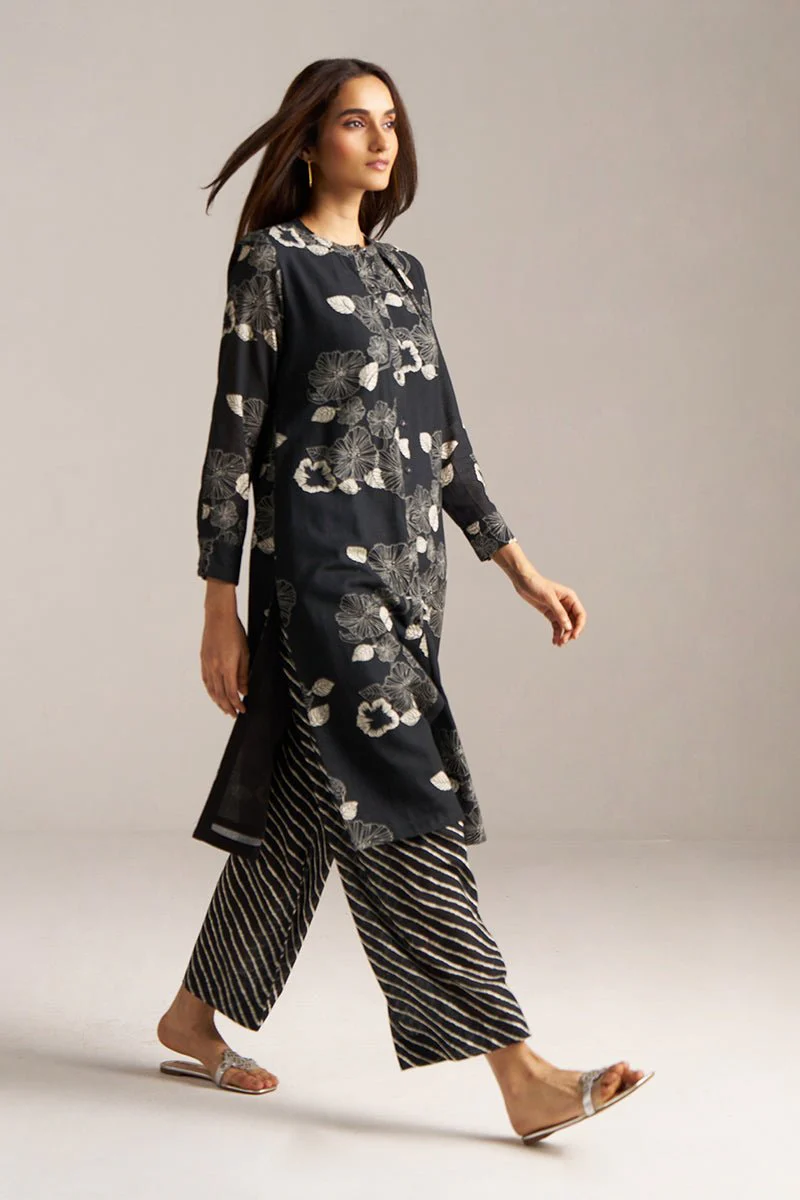 Black and White Linen Print Co-ord Set - Image 7