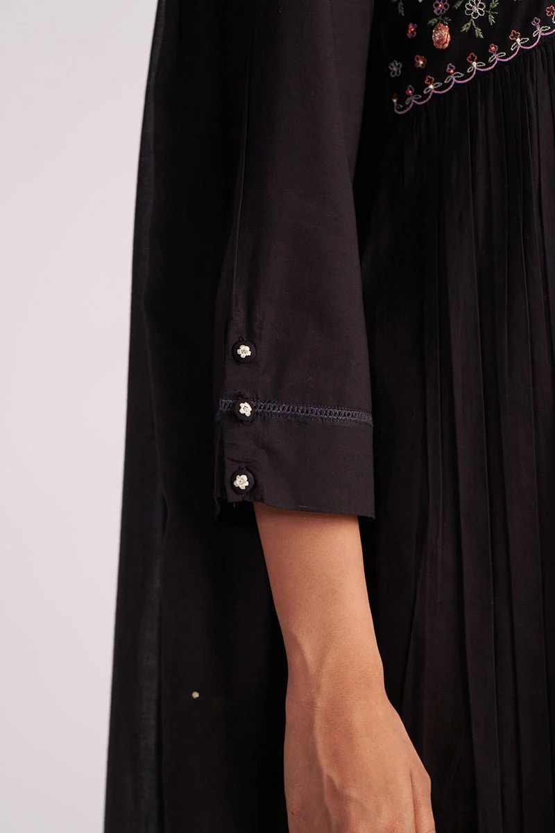 Black Embroidered Kurta Set - Image 3