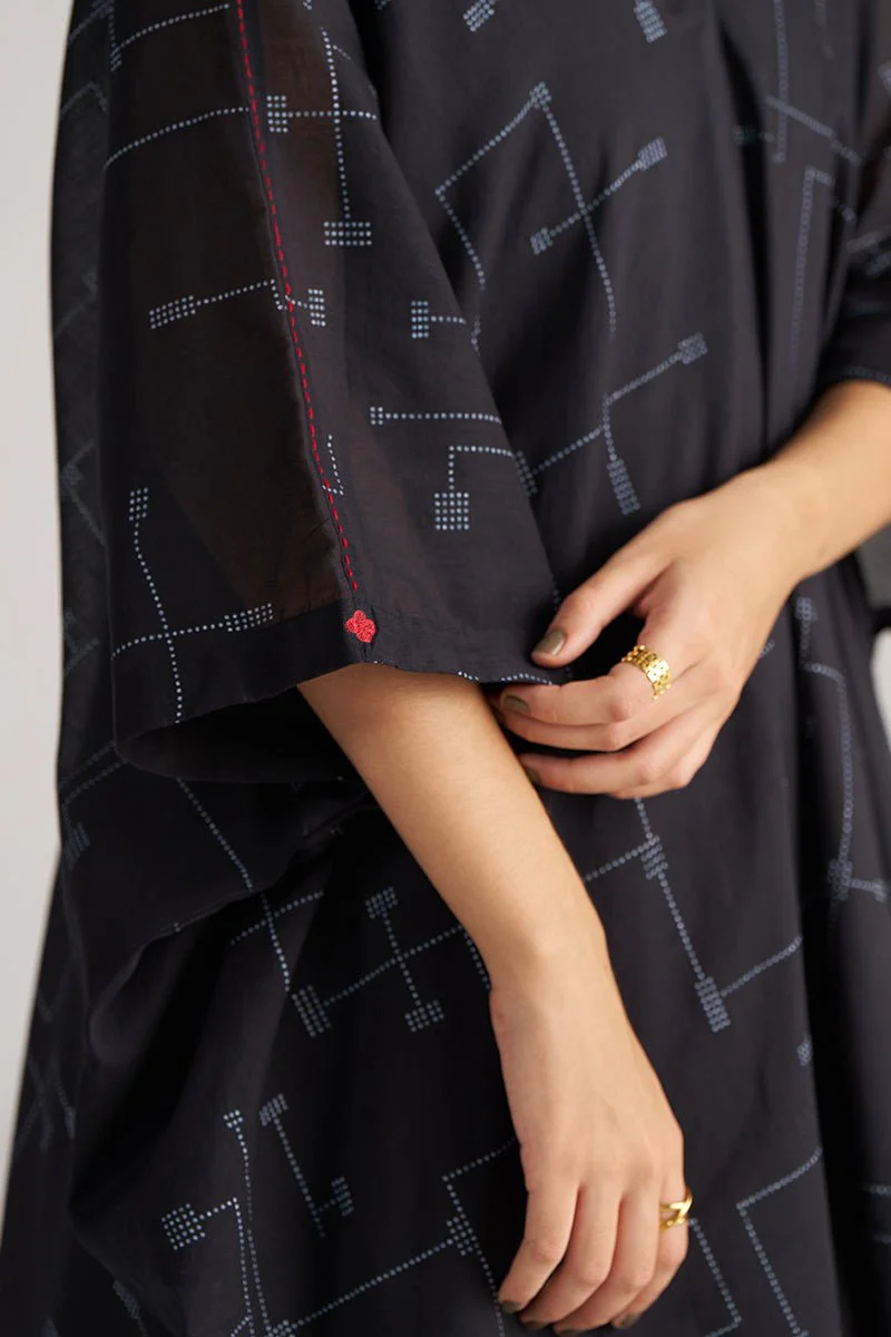 Black Mul-Mul Kaftaan Co-ord Set - Image 3