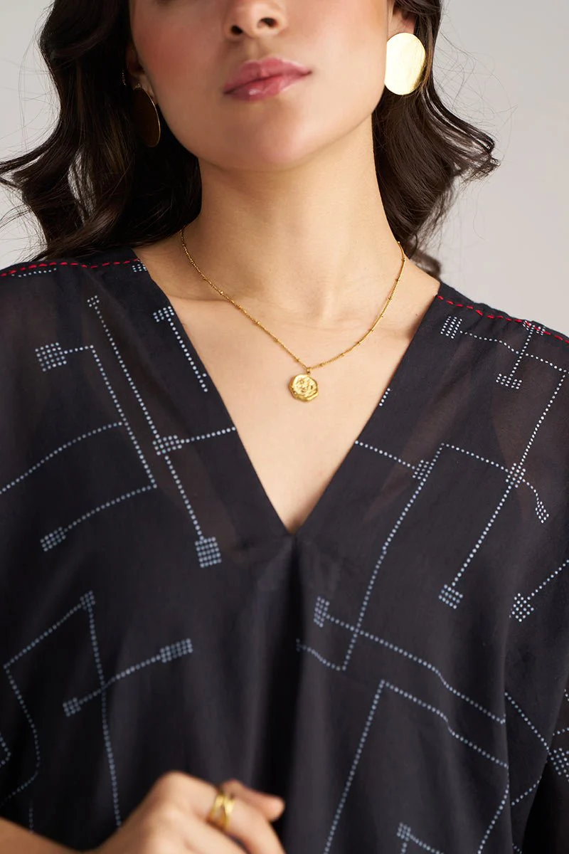 Black Mul-Mul Kaftaan Co-ord Set - Image 4