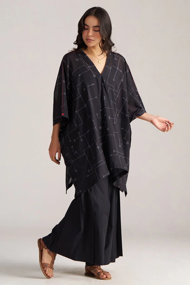 Black Mul-Mul Kaftaan Co-ord Set - Image 5