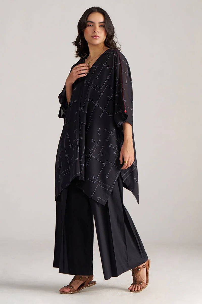 Black Mul-Mul Kaftaan Co-ord Set - Image 6