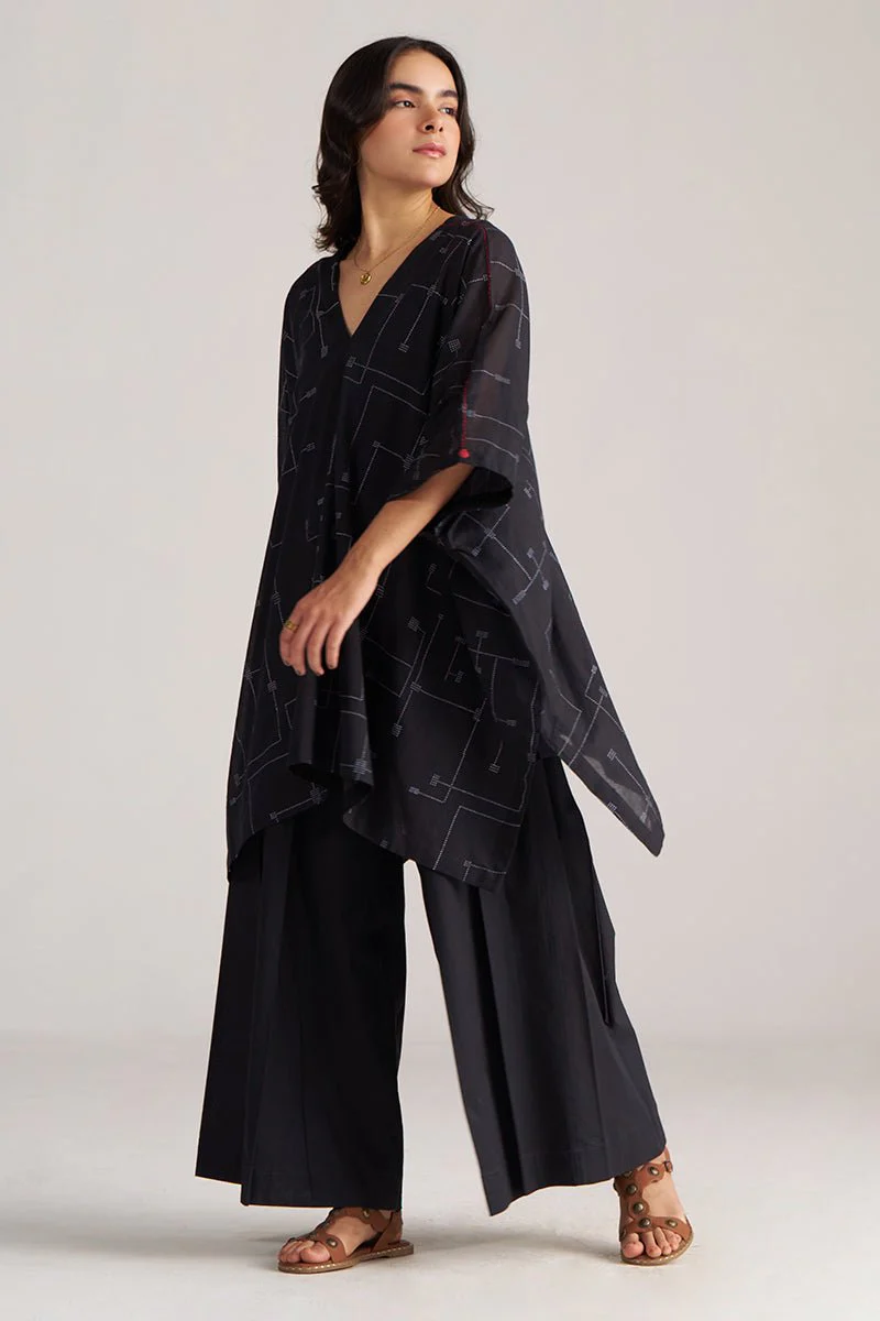 Black Mul-Mul Kaftaan Co-ord Set - Image 7