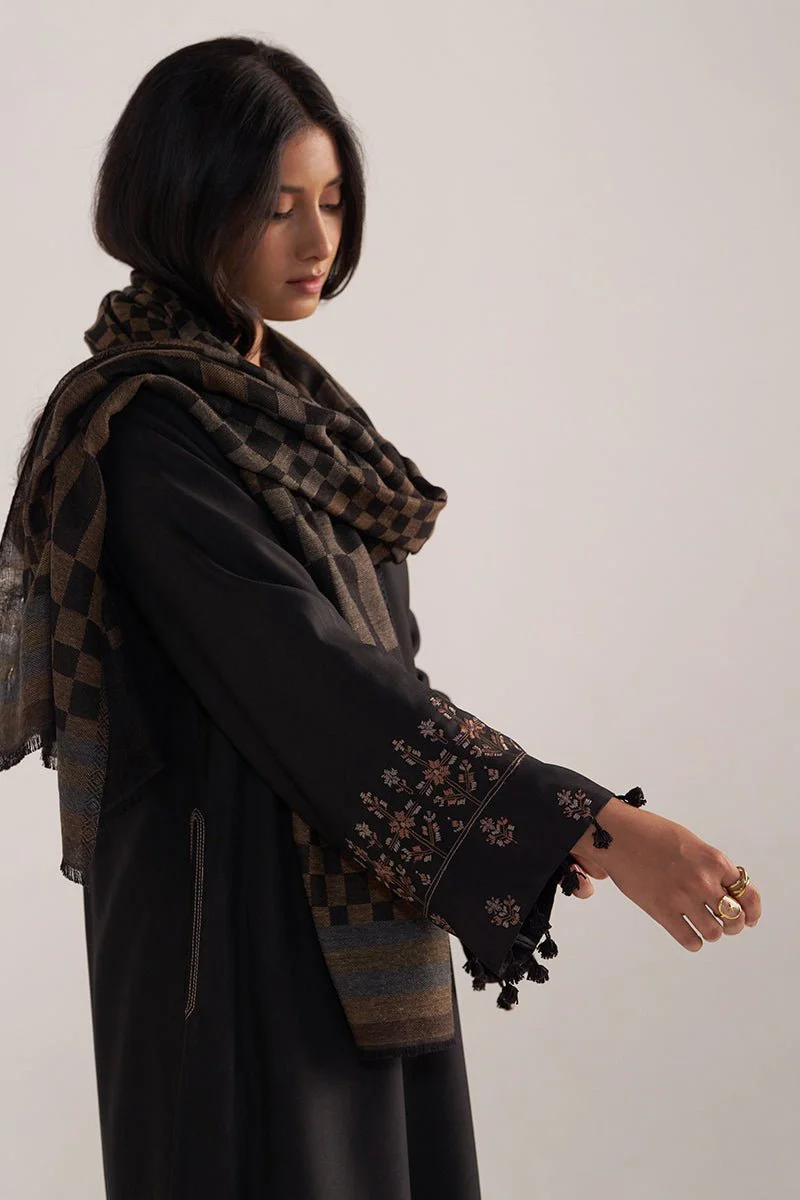 Black Pashmina Kurta Set - Image 6