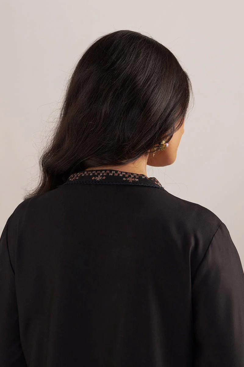 Black Pashmina Kurta Set - Image 7