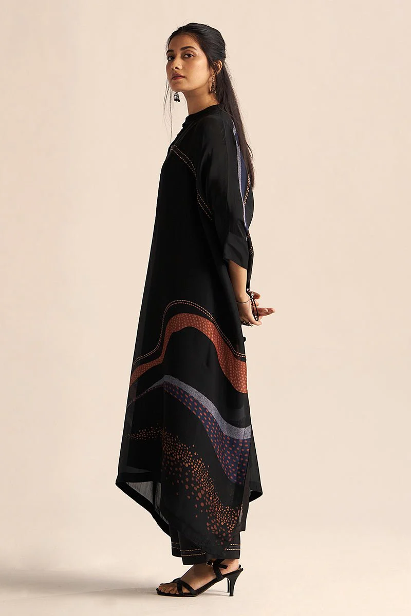 Black Silk Co-ord Set - Image 9