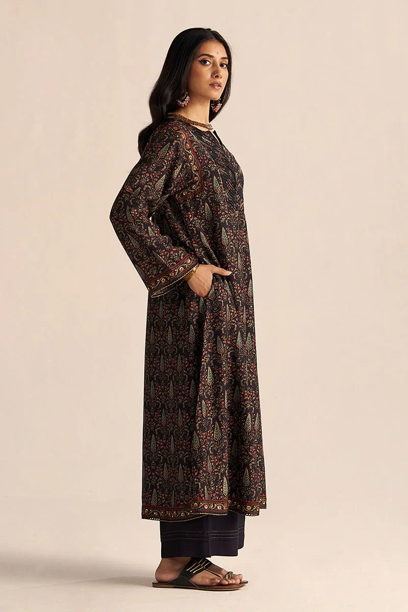 Black Silk Traditional Co-ord Set - Image 8