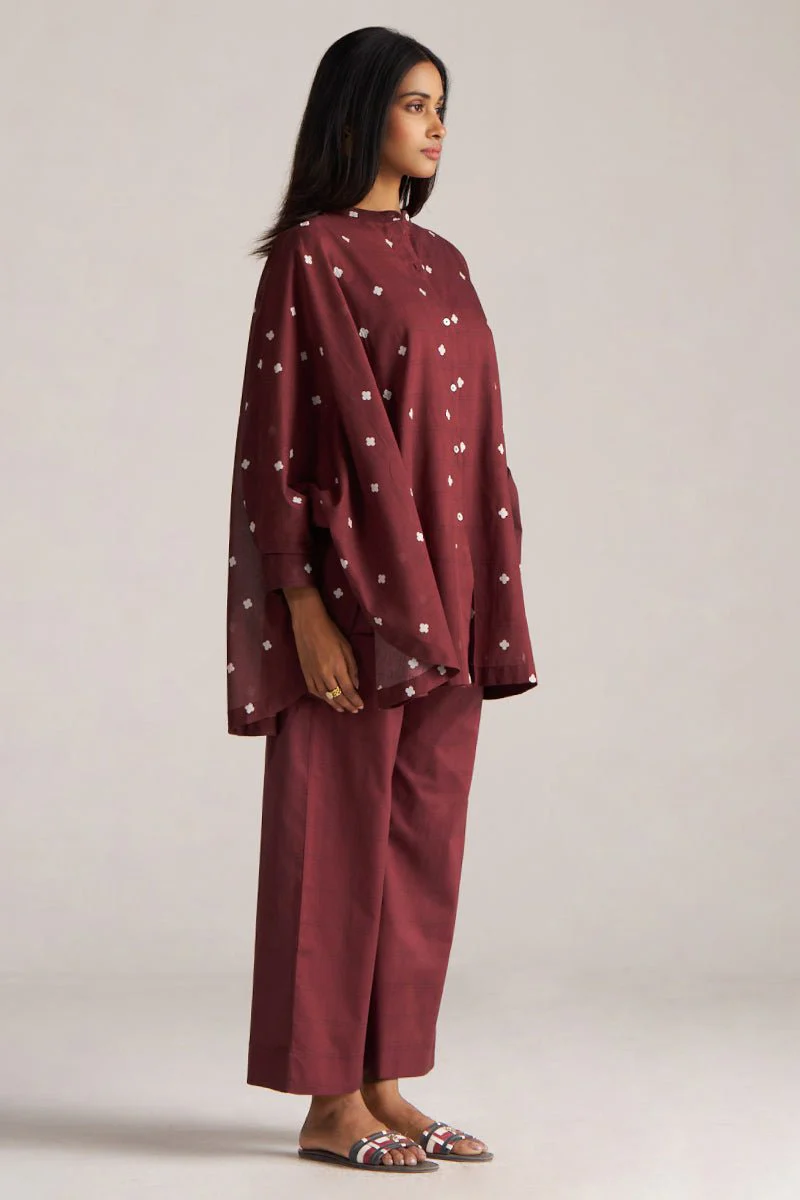 Cordovan Maroon Mul-Mul Co-ord Set - Image 6