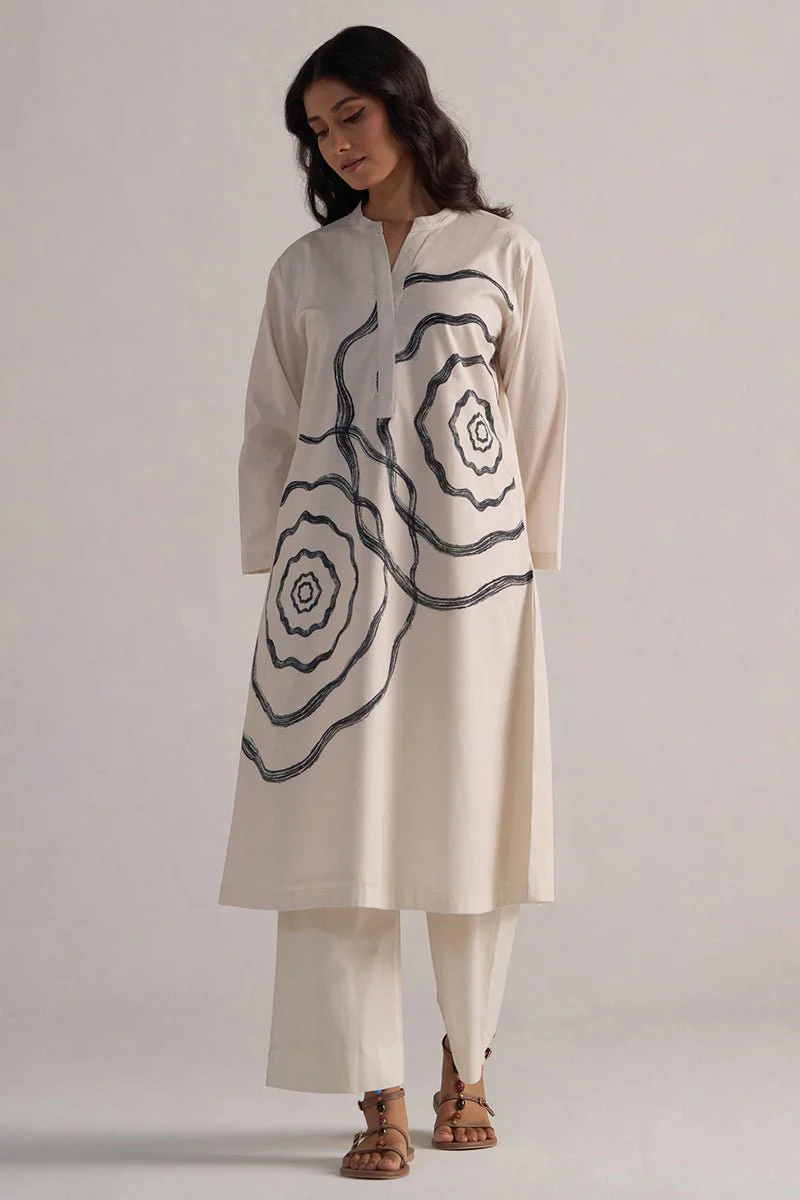 Cream and Black Cotton Print Co-ord Set - Image 6
