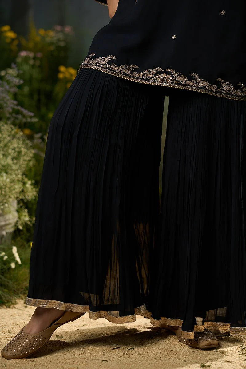 Kohl Black Festive Sharara Kurta Set - Image 10
