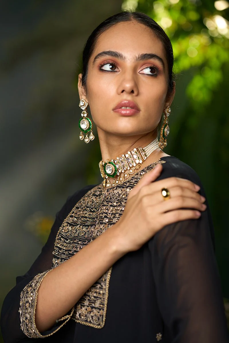 Kohl Black Festive Sharara Kurta Set - Image 4
