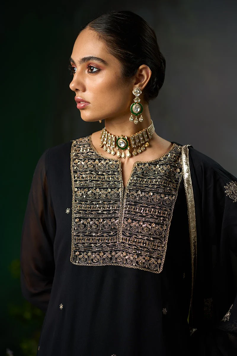 Kohl Black Festive Sharara Kurta Set - Image 6