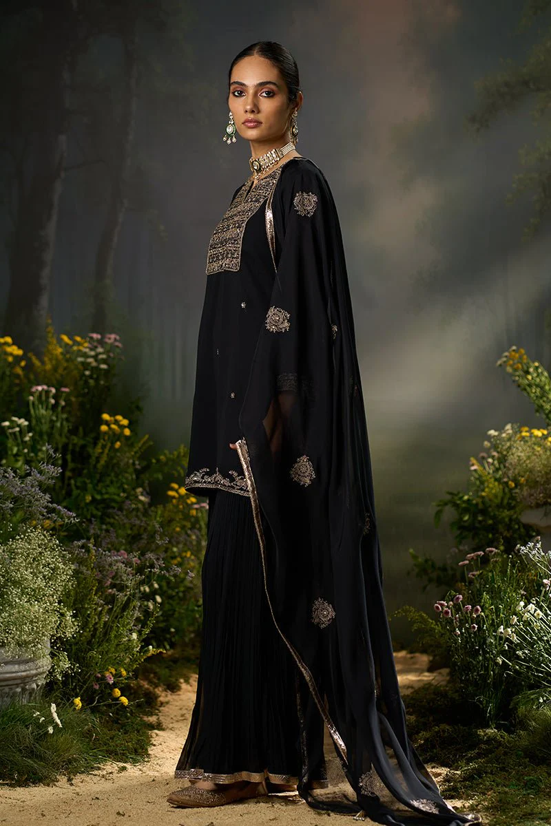 Kohl Black Festive Sharara Kurta Set - Image 8