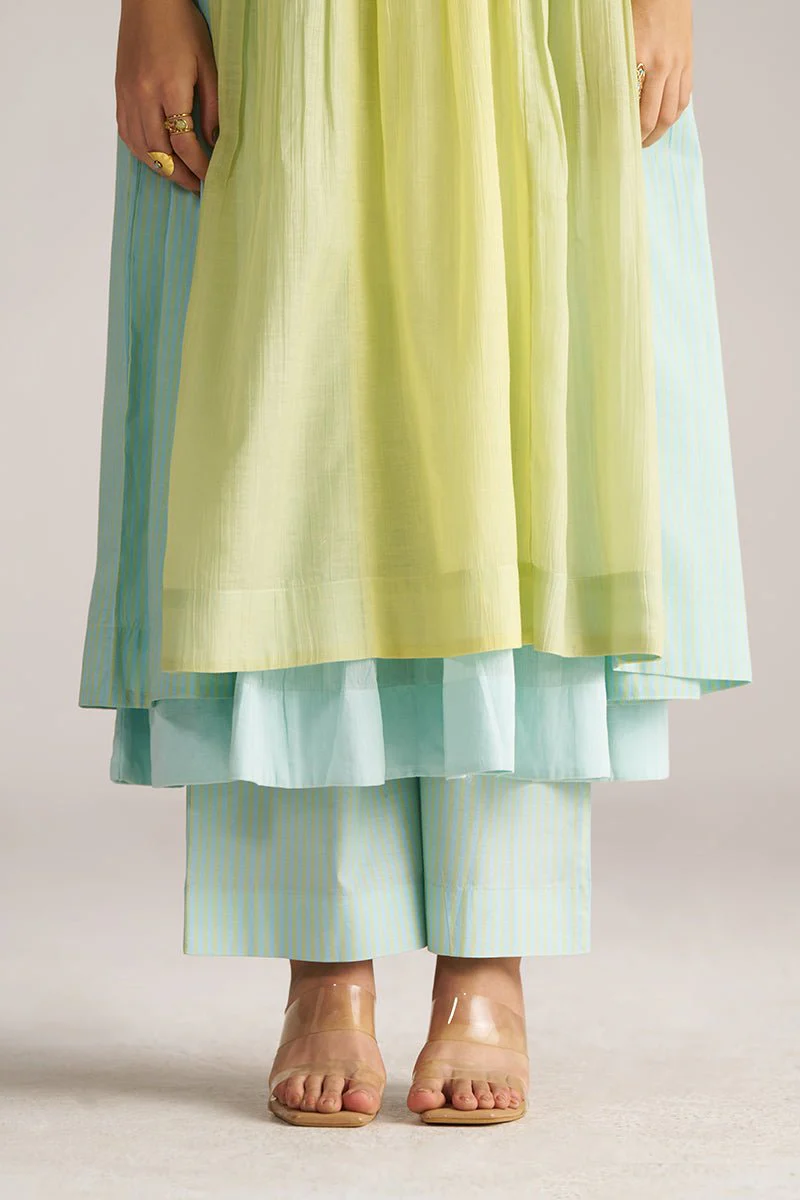 Morning Mist Blue and Celery Green-Yellow Co-ord Set - Image 10