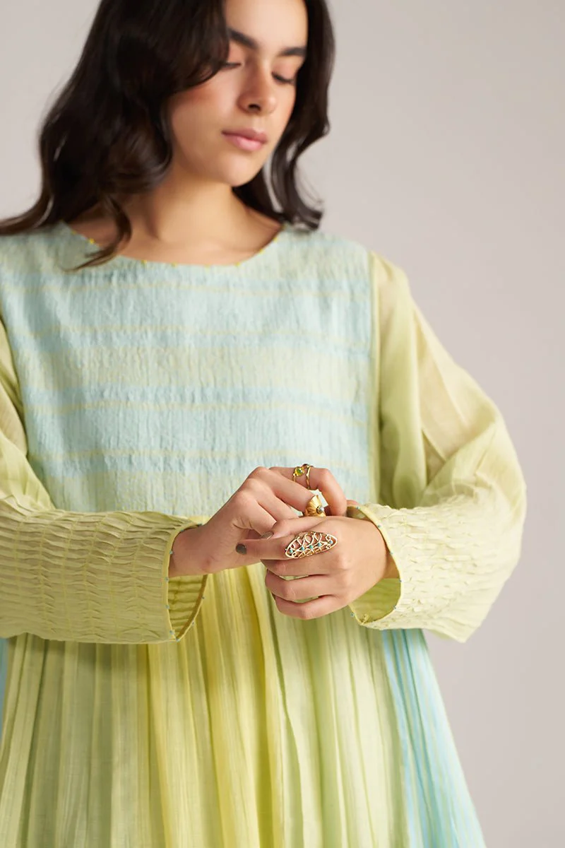 Morning Mist Blue and Celery Green-Yellow Co-ord Set - Image 4