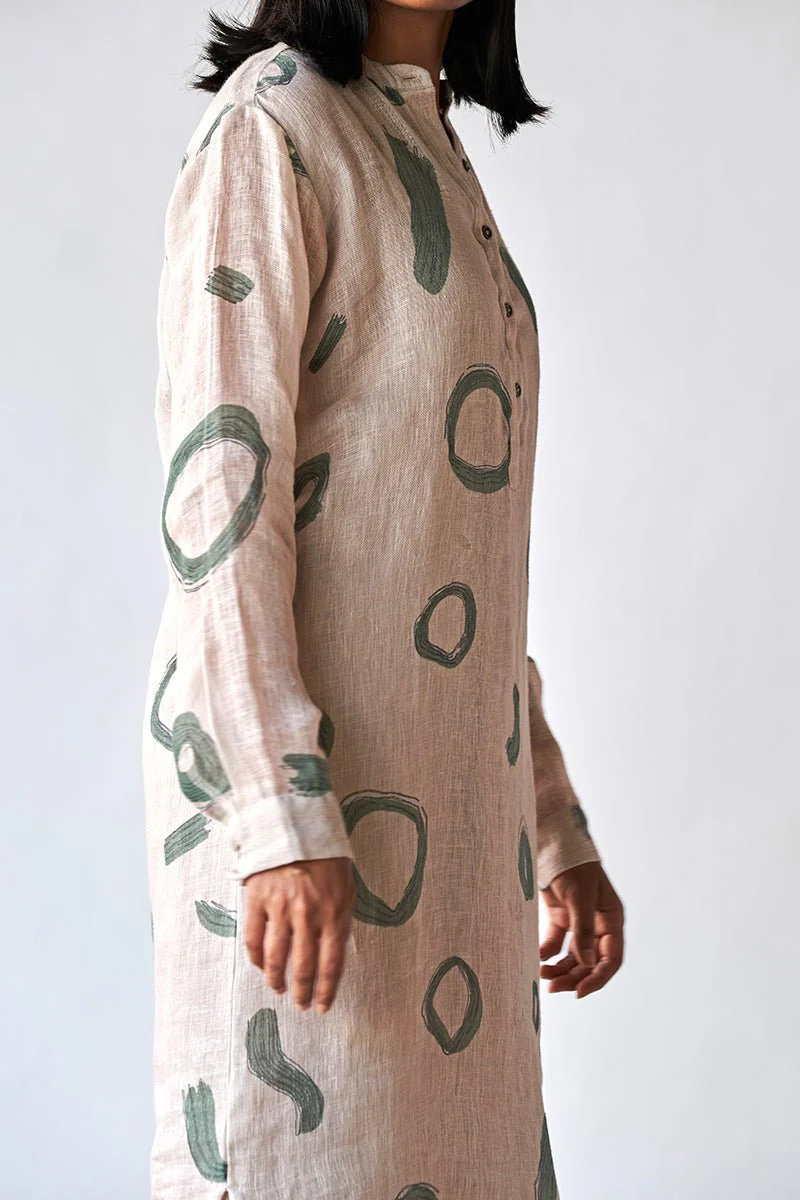 Oatmeal and Green Linen Co-ords Set - Image 3