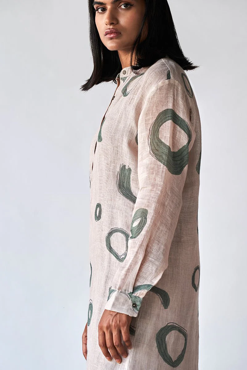 Oatmeal and Green Linen Co-ords Set - Image 4