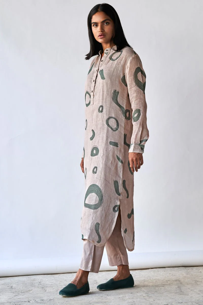 Oatmeal and Green Linen Co-ords Set - Image 5