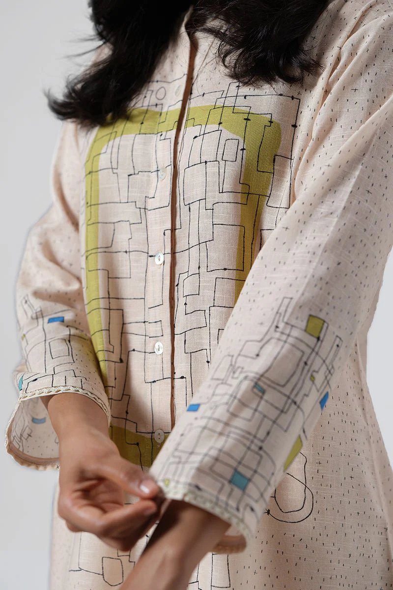 Pearled Ivory Cotton Linen Co-ord Set - Image 3