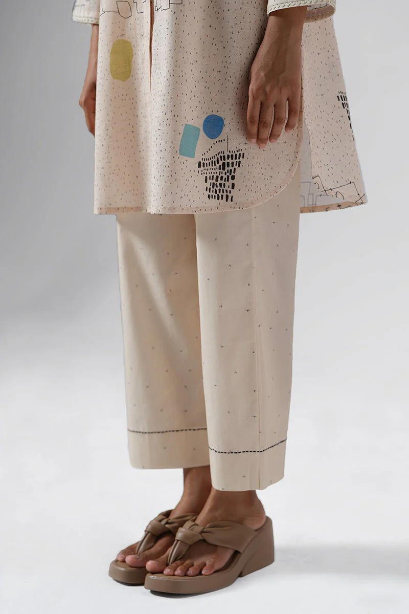 Pearled Ivory Cotton Linen Co-ord Set - Image 7