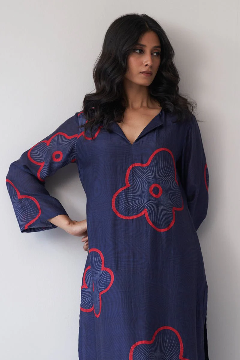 Twilight Blue Bemberg Silk Co-ord Set - Image 3