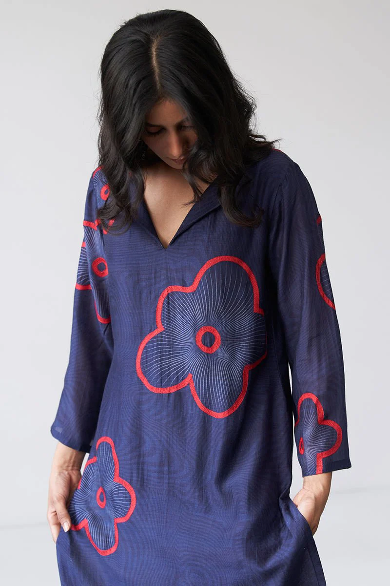 Twilight Blue Bemberg Silk Co-ord Set - Image 4