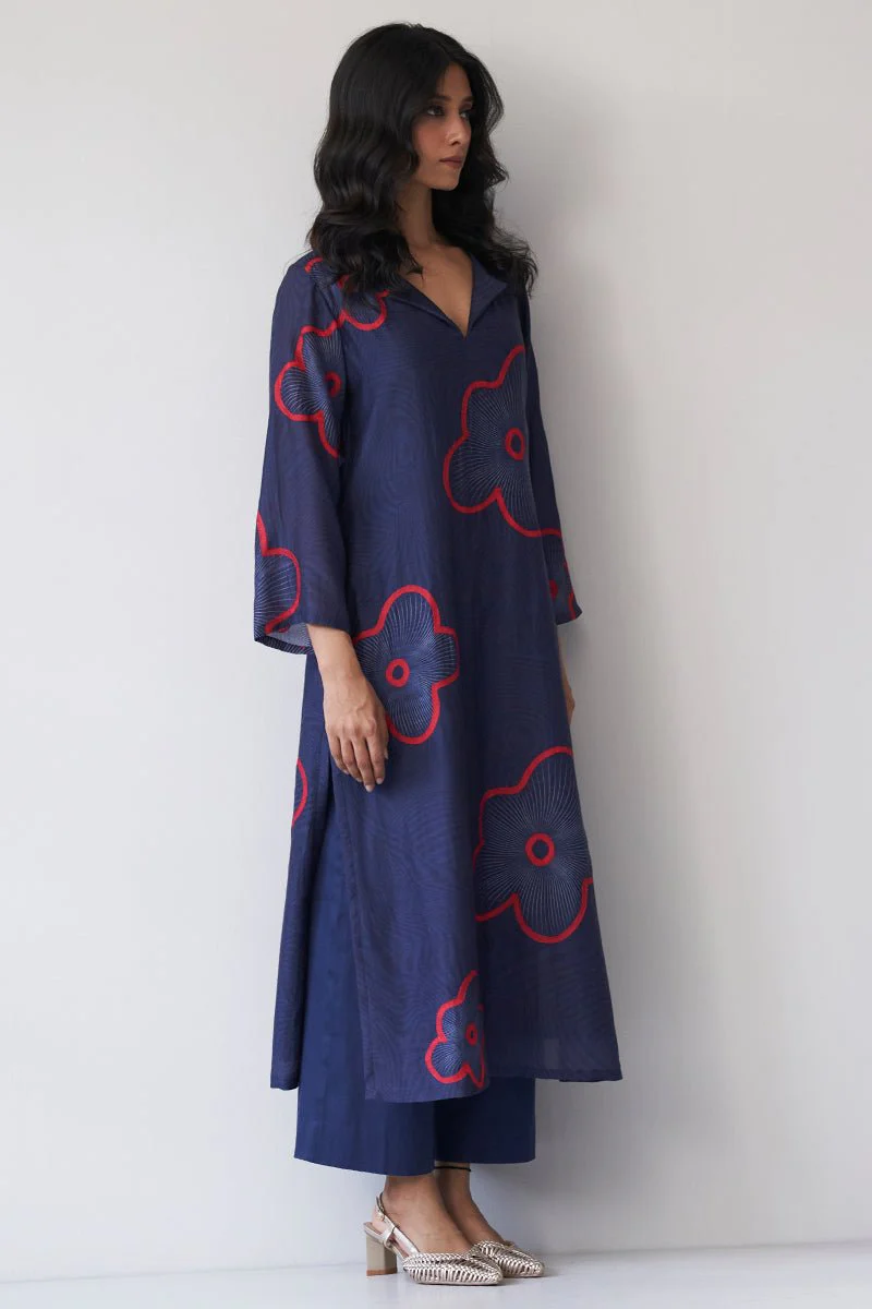 Twilight Blue Bemberg Silk Co-ord Set - Image 6