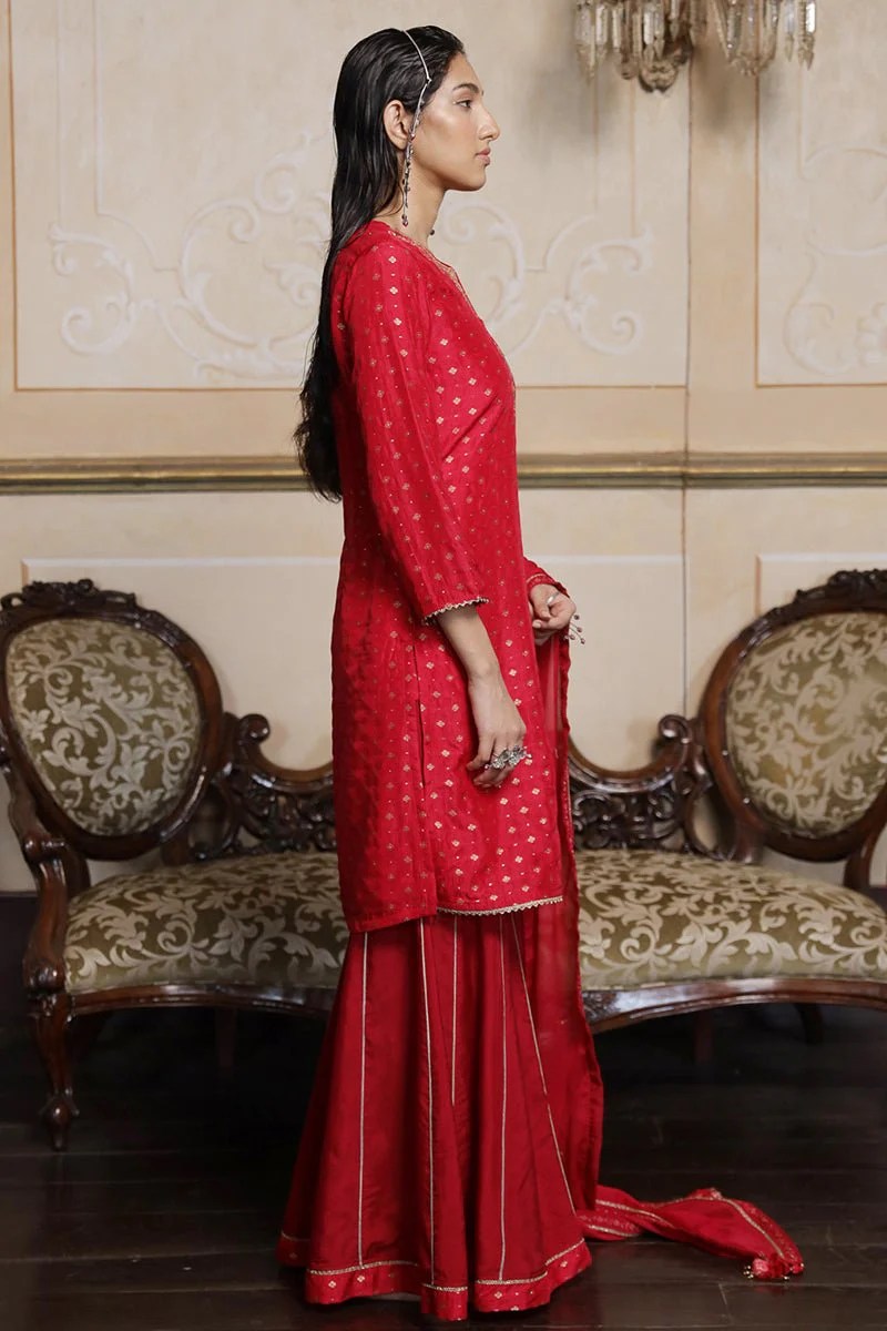 Virtual Pink Woven Silk Salwar Suit - Image 8